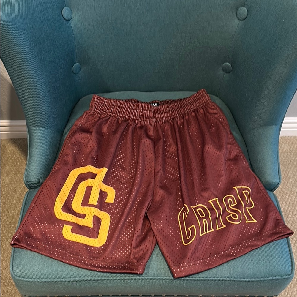 Maroon and Yellow Men's Shorts